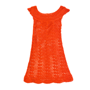 Crochet Dress Orange - IWONA-B