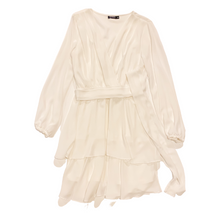 Load image into Gallery viewer, Chiffon Long-Sleeved Dress White - IWONA-B
