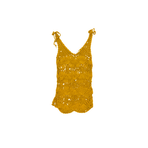 Max Crochet Vest Mustard - IWONA-B