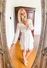 Load image into Gallery viewer, Chiffon Long-Sleeved Dress White - IWONA-B
